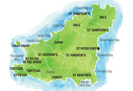 Guernsey regionen karte